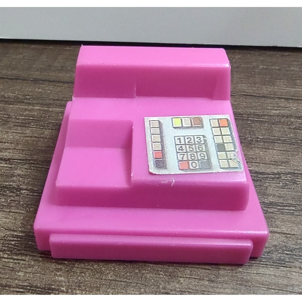 Vtg 90s Barbie Accessory Cash Register Replacement Barbie Supermarket Pink Z29